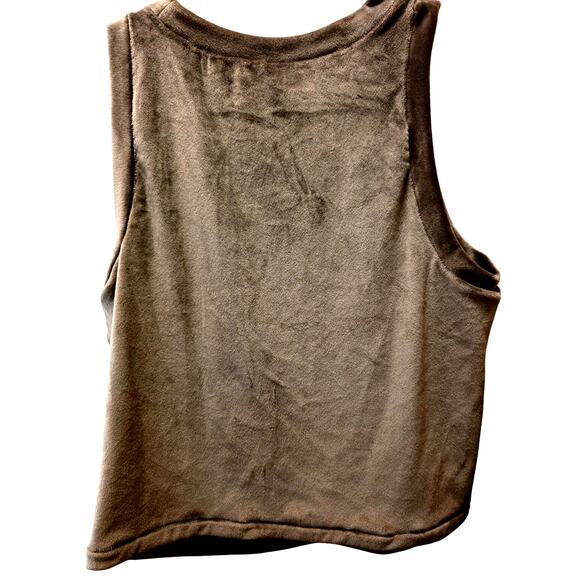 SKIMS Brown velour Cropped Tank Top Size XL NWOT - Picture 3 of 4